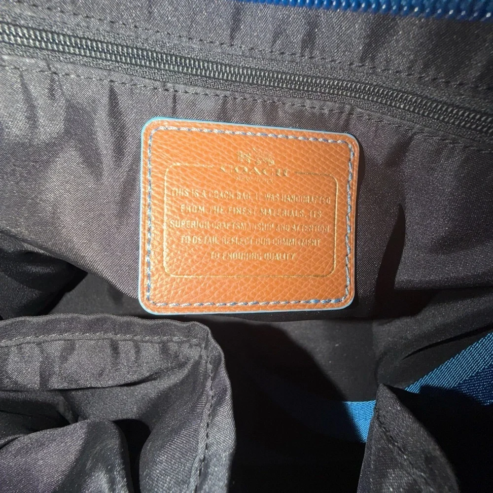 Coach Vibrant Blue and Tan Handbag